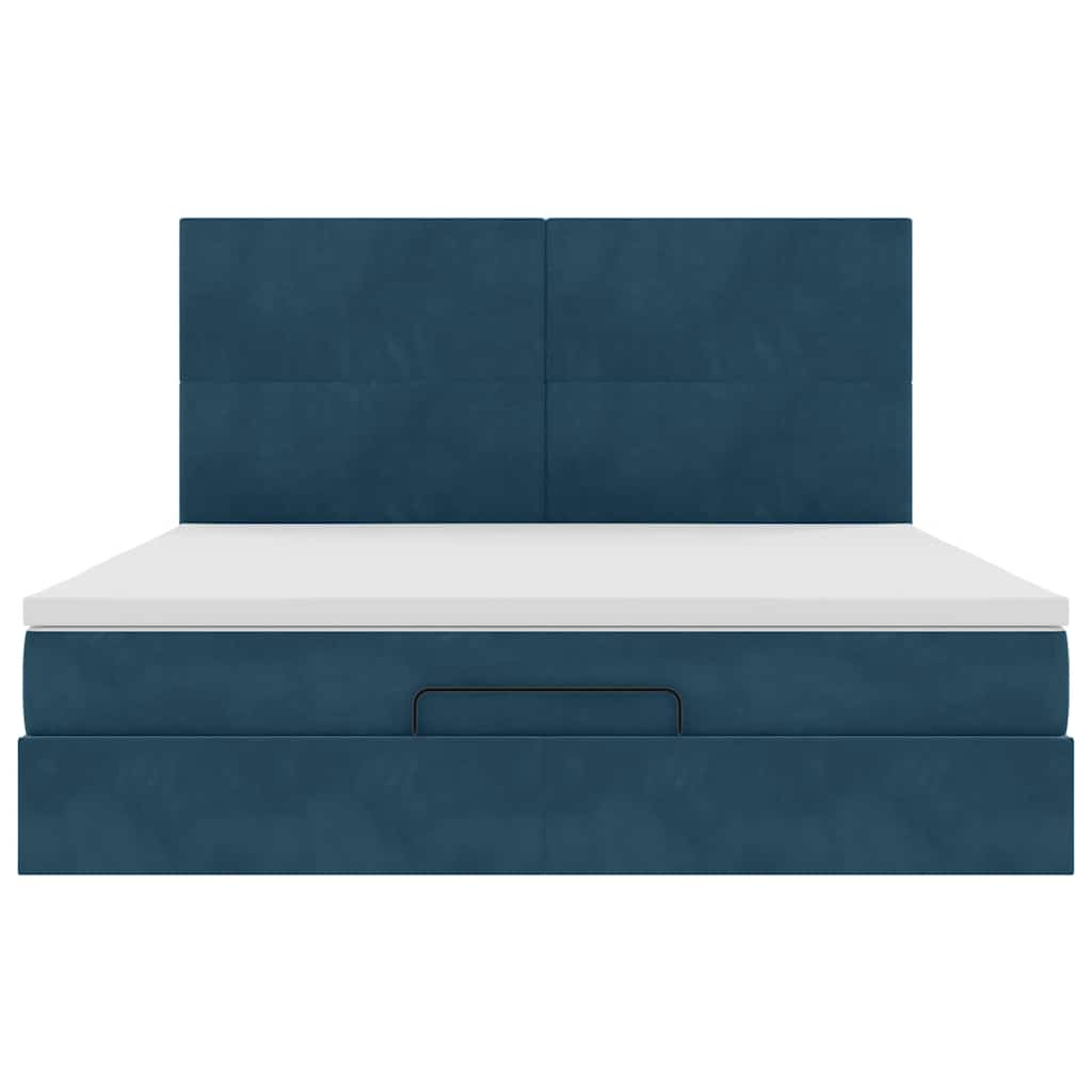 Struttura Letto Pouf con Materassi 160x200 cm Velluto