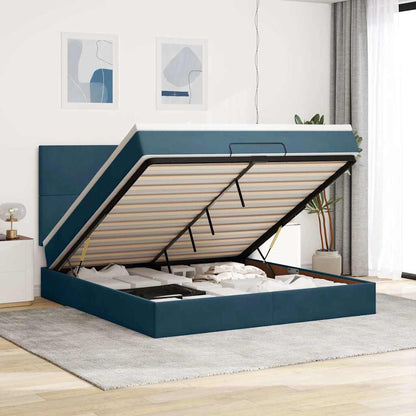 Struttura Letto Pouf con Materassi 160x200 cm Velluto | homemem39