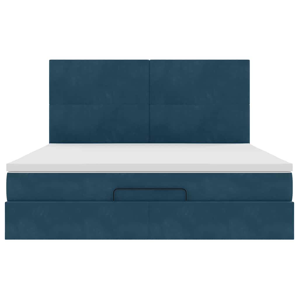 Struttura Letto Pouf con Materassi 180x200 cm Velluto