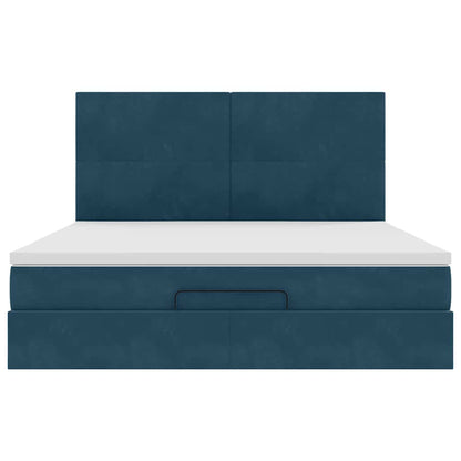 Struttura Letto Pouf con Materassi 180x200 cm Velluto