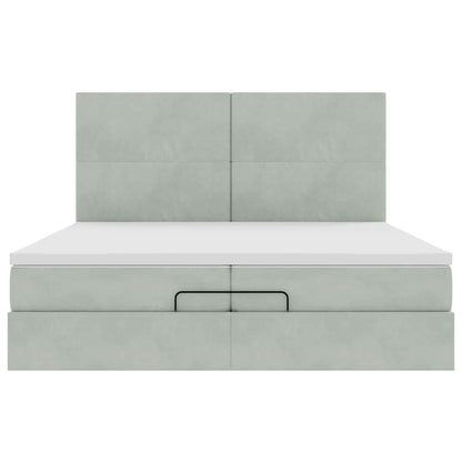 Struttura Letto Pouf con Materassi 200x200 cm Velluto