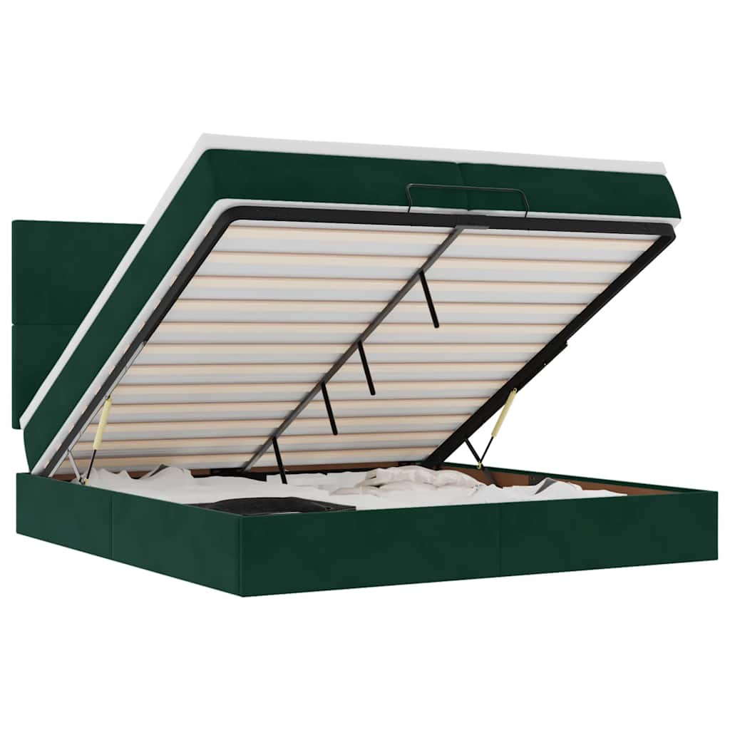 Struttura Letto Pouf con Materassi 200x200 cm Velluto | homemem39