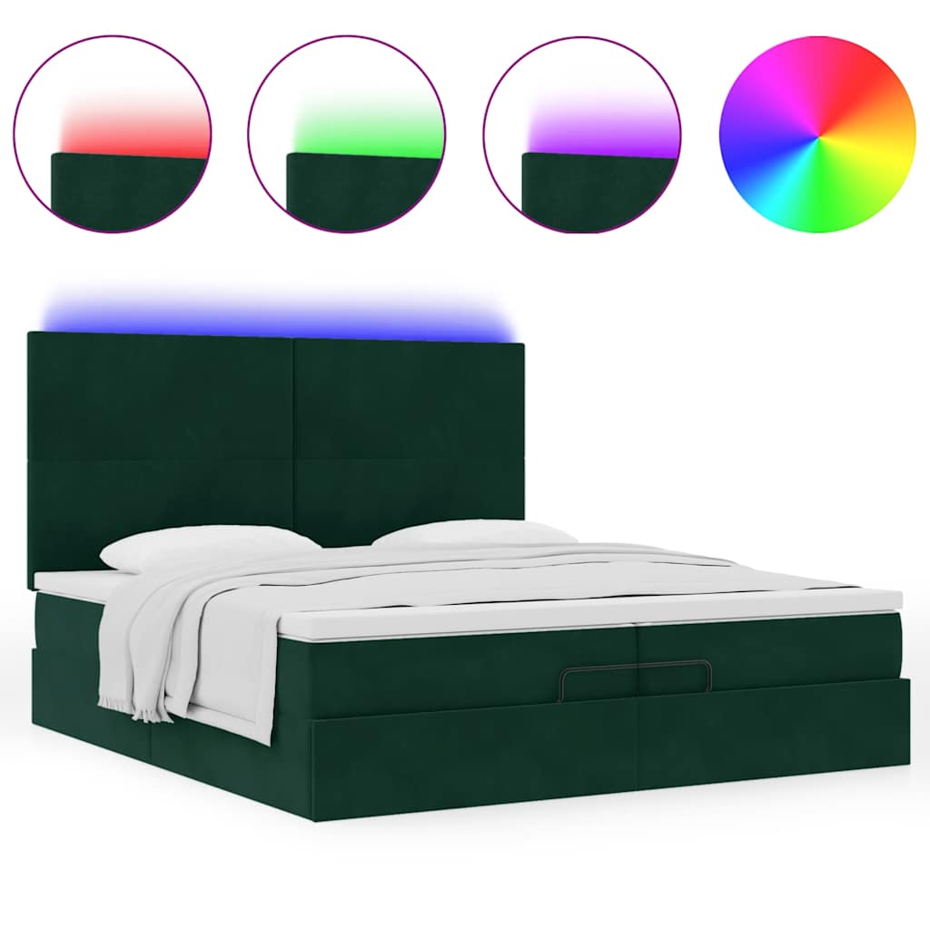 Struttura Letto Pouf con Materassi 200x200 cm Velluto | homemem39