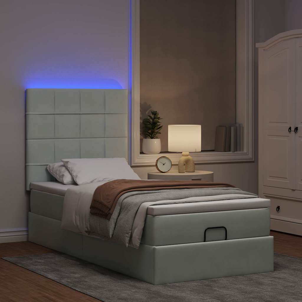 Struttura Letto Pouf con Materassi 80x200 cm in Velluto | homemem39