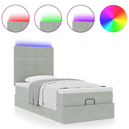 Struttura Letto Pouf con Materassi 80x200 cm in Velluto | homemem39