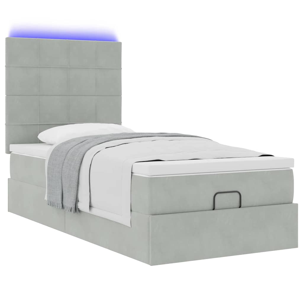 Struttura Letto Pouf con Materassi 80x200 cm in Velluto | homemem39