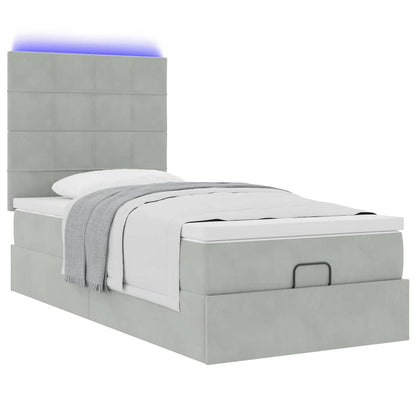 Struttura Letto Pouf con Materassi 80x200 cm in Velluto | homemem39
