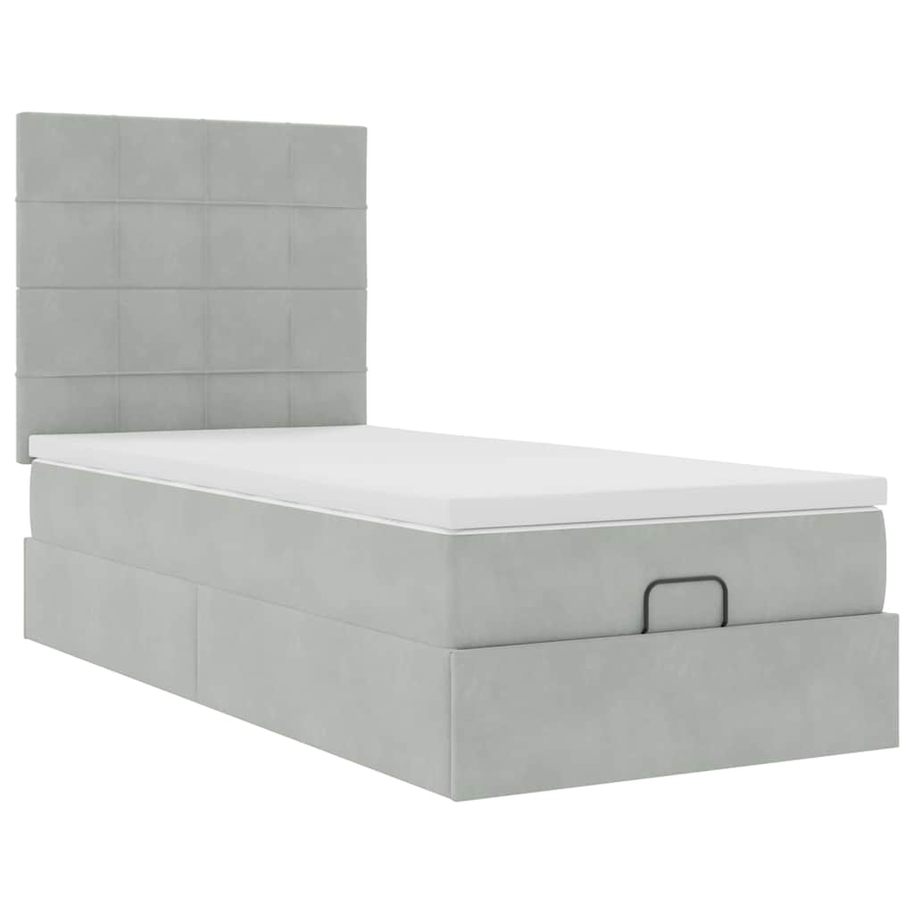Struttura Letto Pouf con Materassi 80x200 cm in Velluto | homemem39