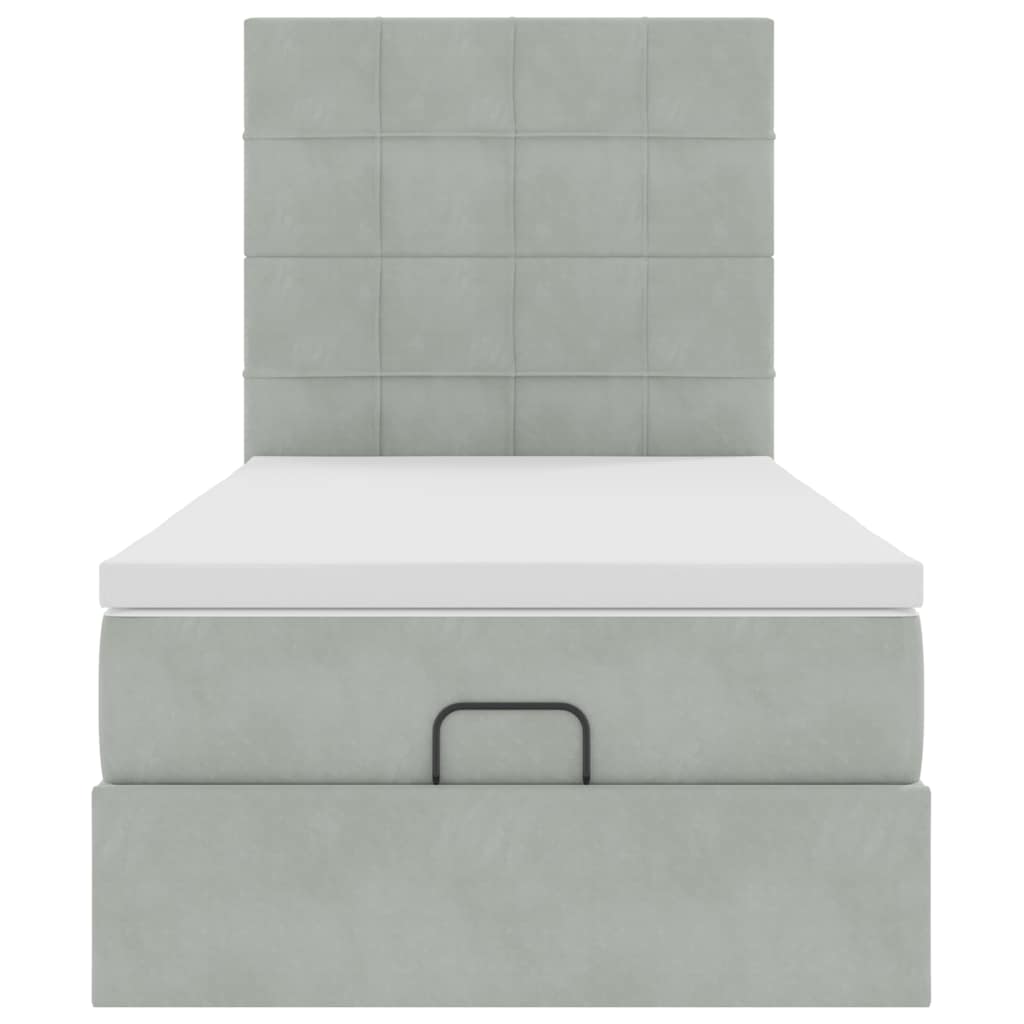 Struttura Letto Pouf con Materassi 80x200 cm in Velluto | homemem39