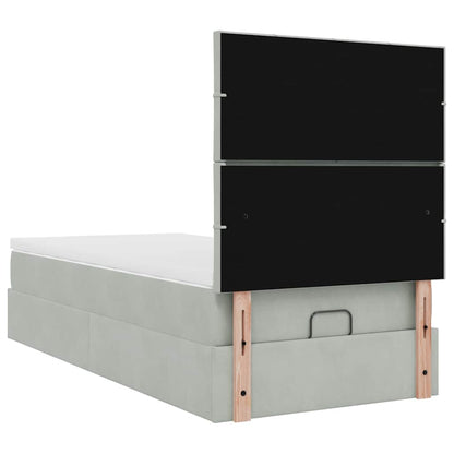 Struttura Letto Pouf con Materassi 80x200 cm in Velluto | homemem39