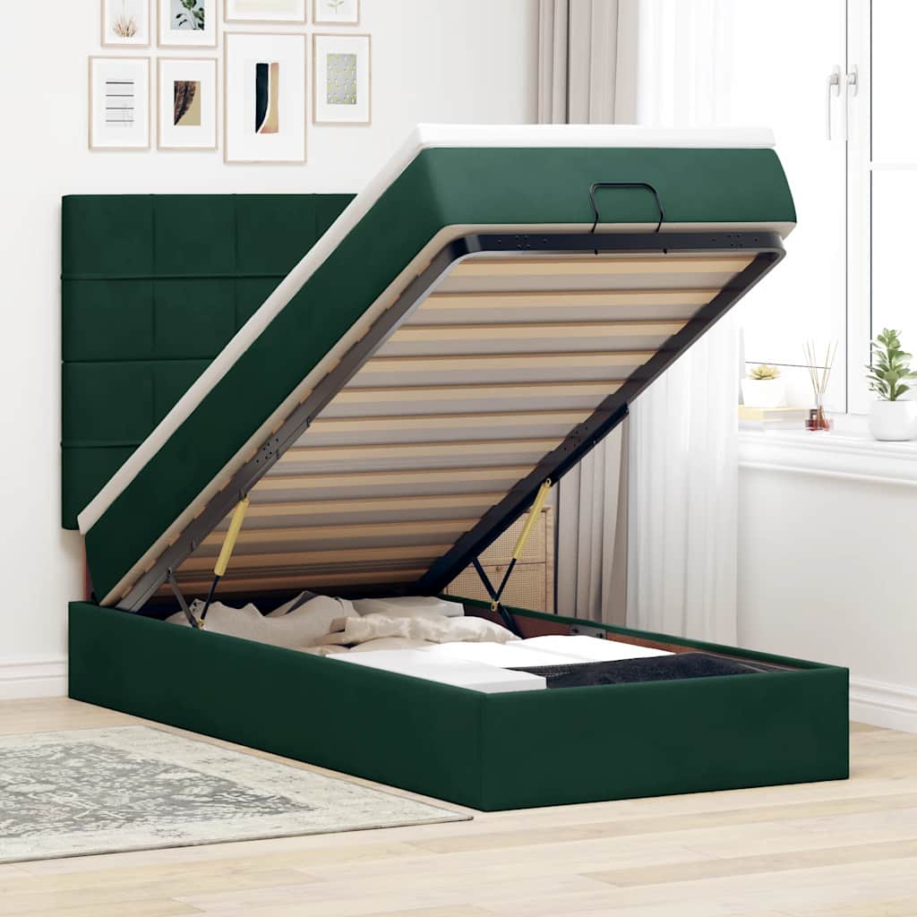 Struttura Letto Pouf con Materassi 80x200 cm Velluto | homemem39