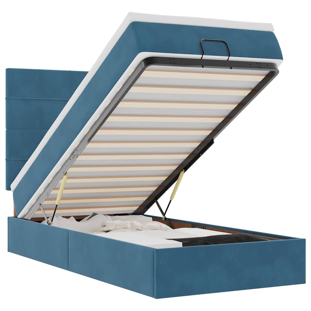 Struttura Letto Pouf con Materassi 80x200 cm Velluto