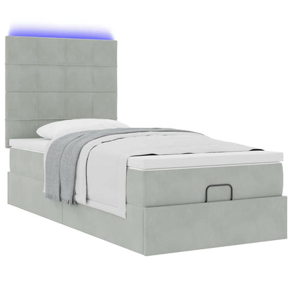 Struttura Letto Pouf con Materassi 90x190 cm in Velluto | homemem39