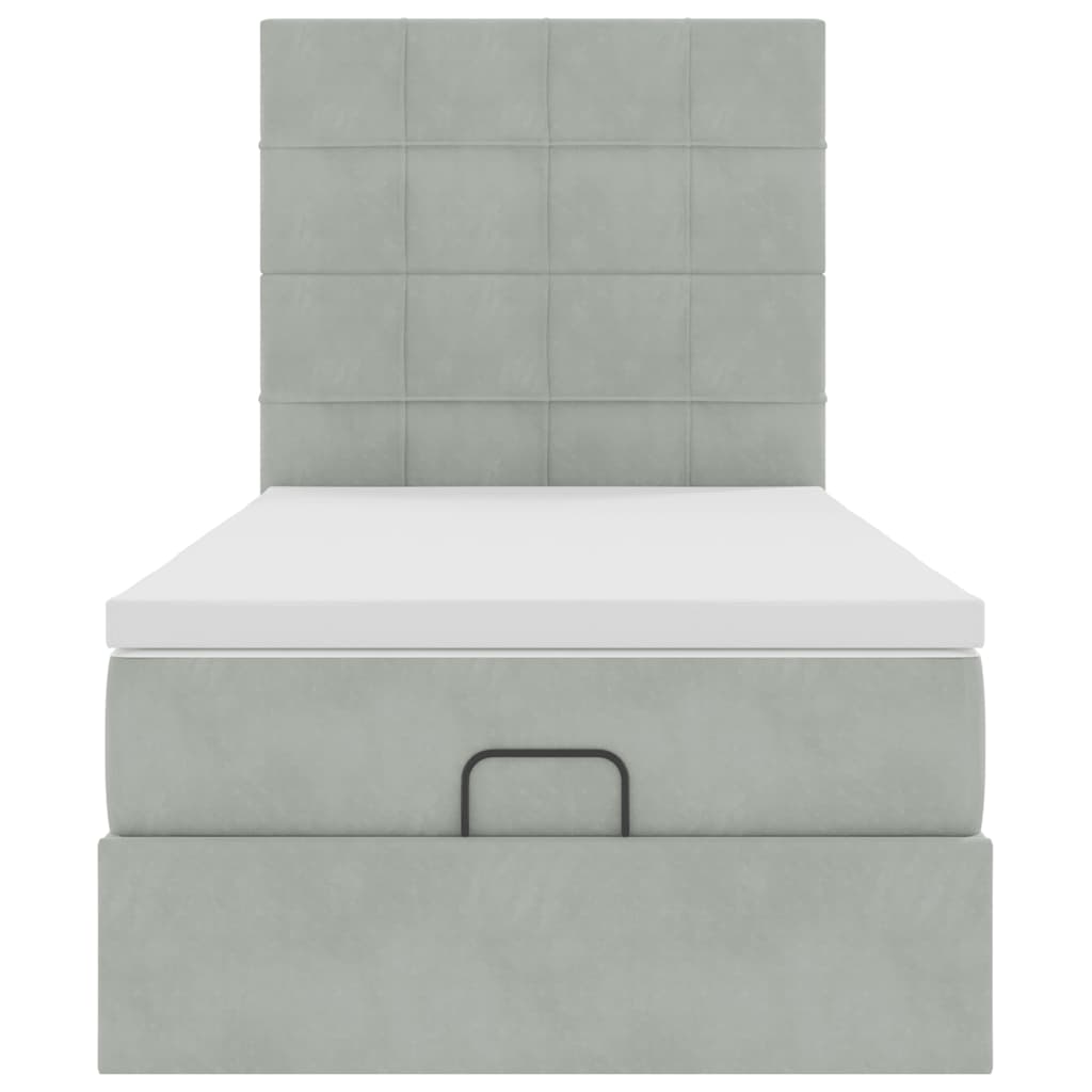 Struttura Letto Pouf con Materassi 90x190 cm in Velluto | homemem39