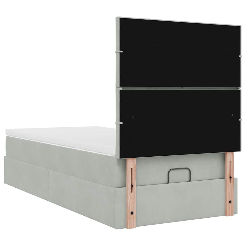 Struttura Letto Pouf con Materassi 90x190 cm in Velluto | homemem39