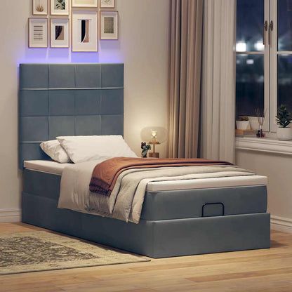 Struttura Letto Pouf con Materassi 90x190 cm in Velluto | homemem39