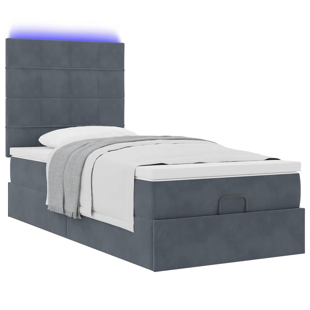 Struttura Letto Pouf con Materassi 90x190 cm in Velluto | homemem39