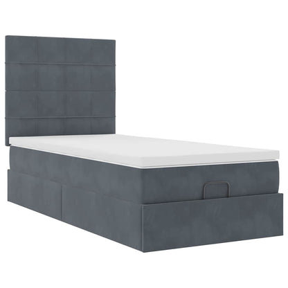 Struttura Letto Pouf con Materassi 90x190 cm in Velluto | homemem39