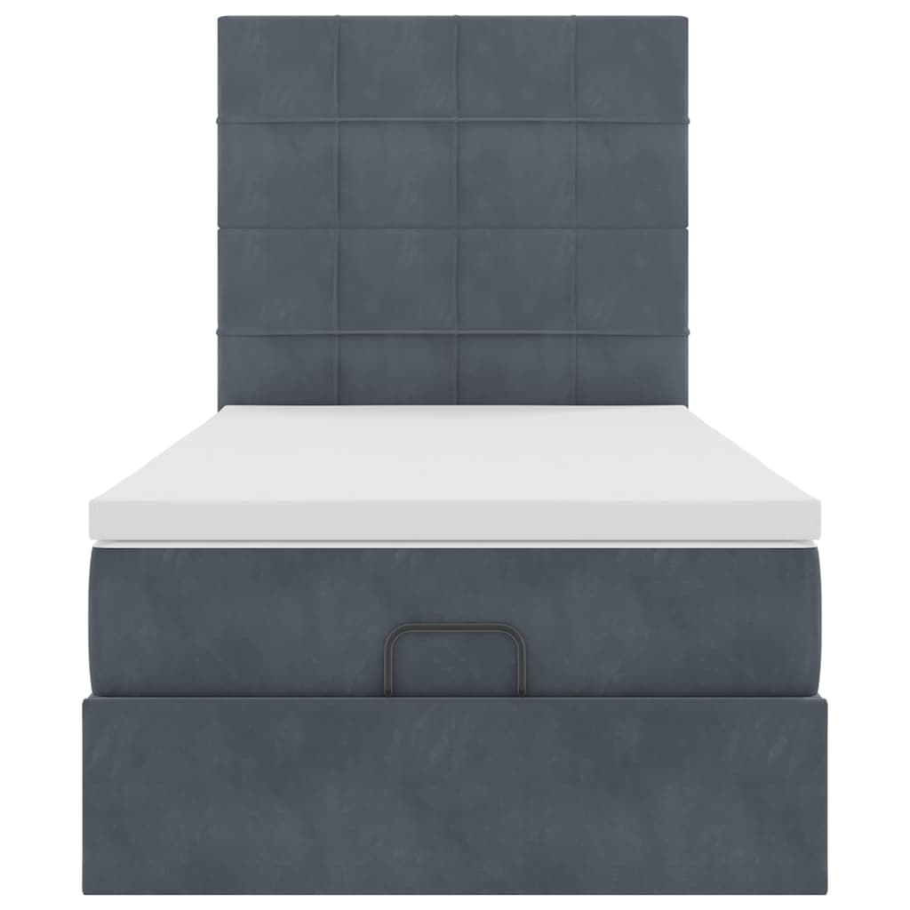 Struttura Letto Pouf con Materassi 90x190 cm in Velluto | homemem39