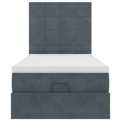 Struttura Letto Pouf con Materassi 90x190 cm in Velluto | homemem39