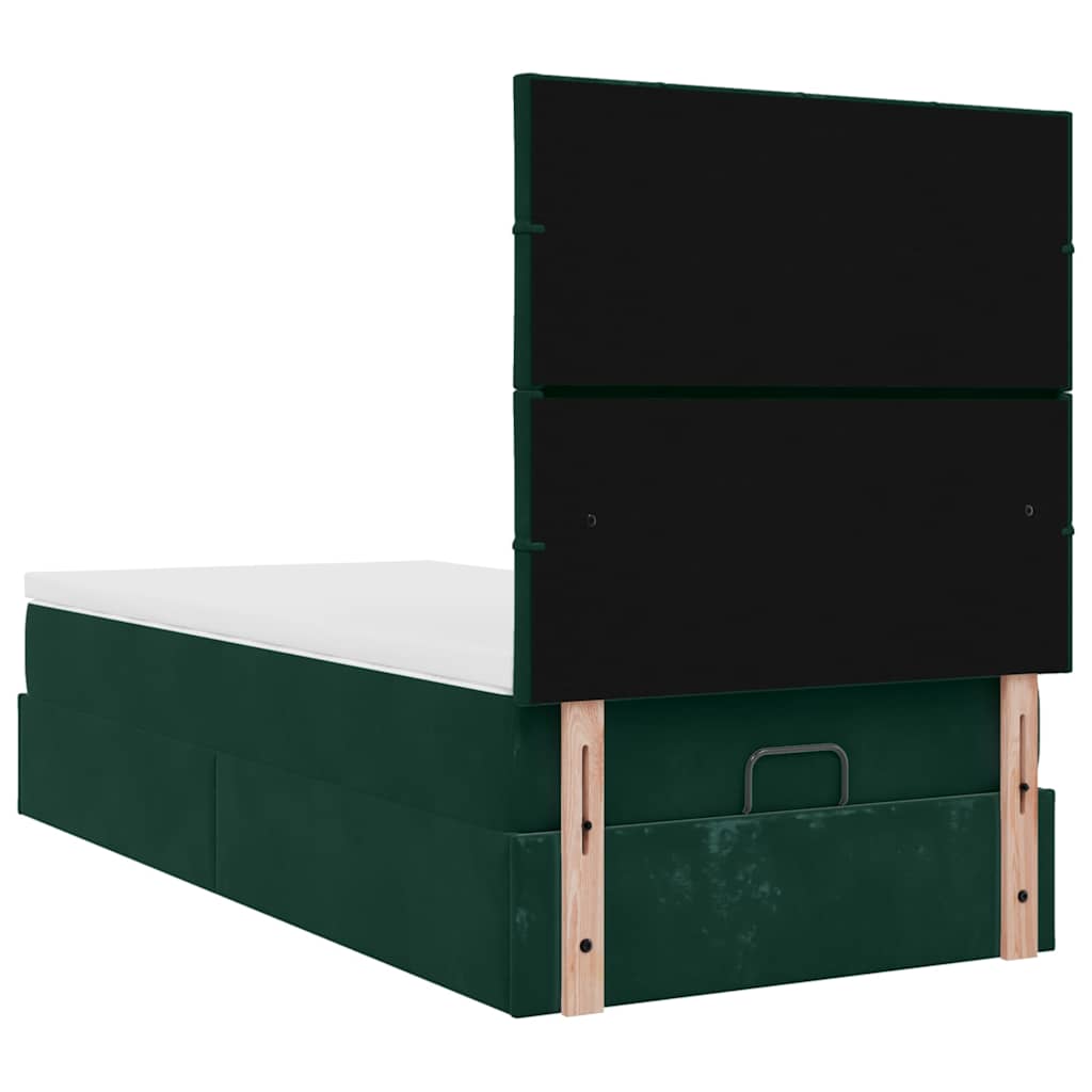 Struttura Letto Pouf con Materassi 90x190 cm in Velluto | homemem39