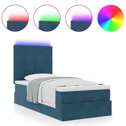 Struttura Letto Pouf con Materassi 90x190 cm in Velluto | homemem39