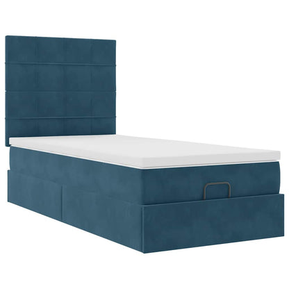 Struttura Letto Pouf con Materassi 90x190 cm in Velluto | homemem39