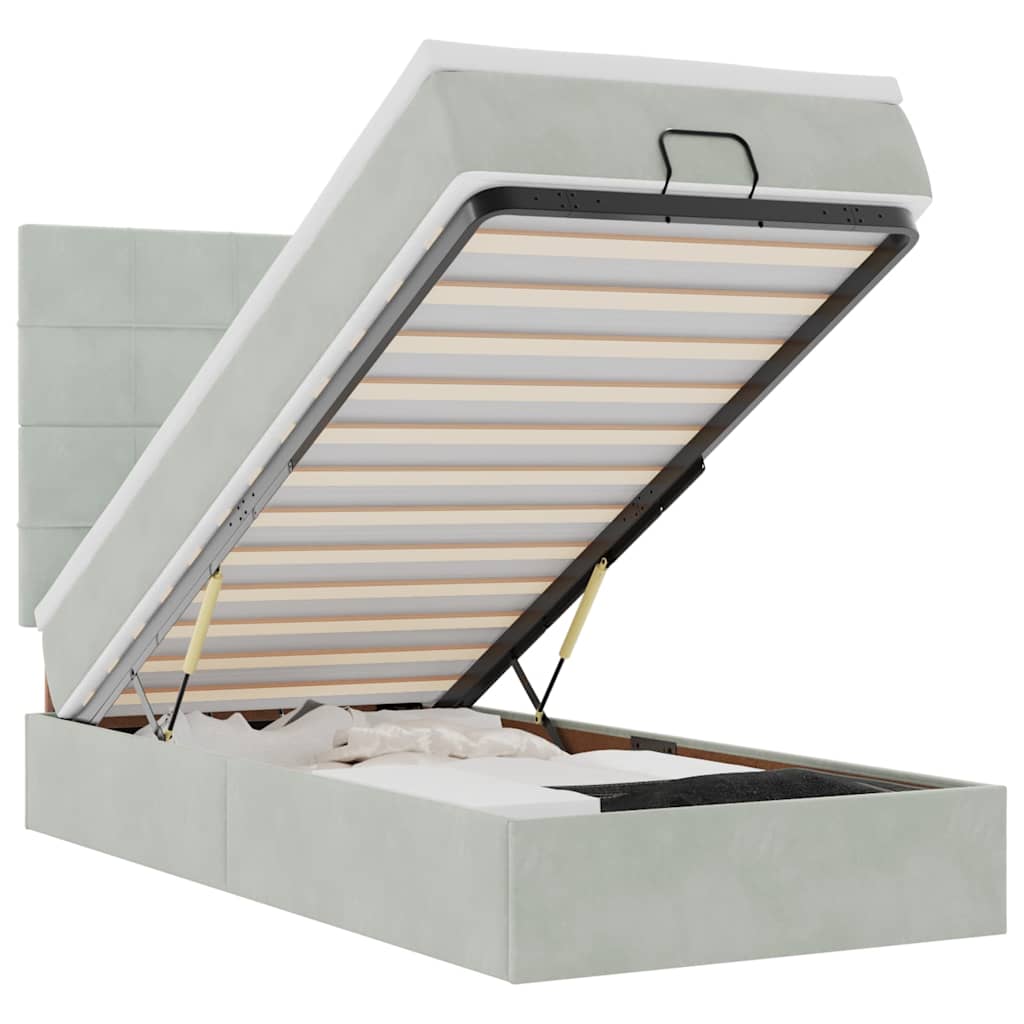 Struttura Letto Pouf con Materassi 90x200 cm in Velluto - homemem39