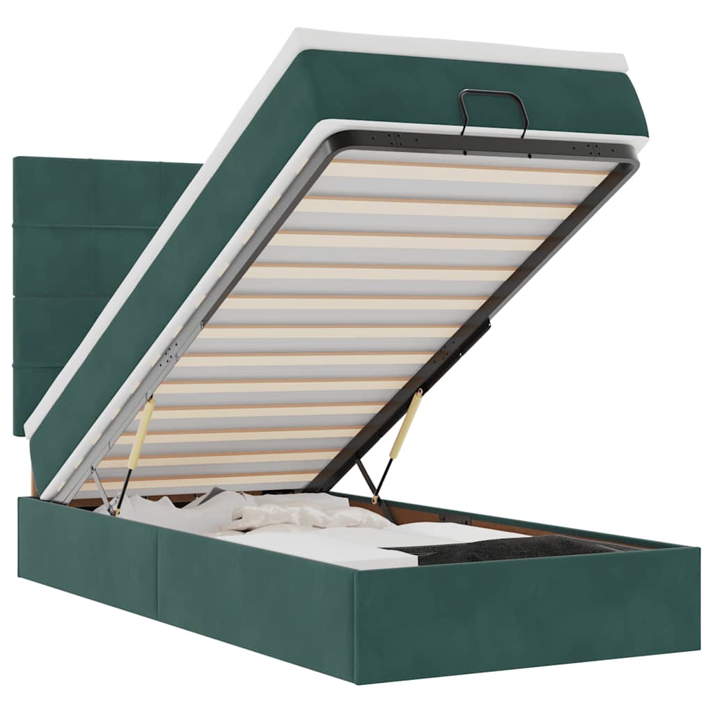 Struttura Letto Pouf con Materassi 90x200 cm in Velluto - homemem39