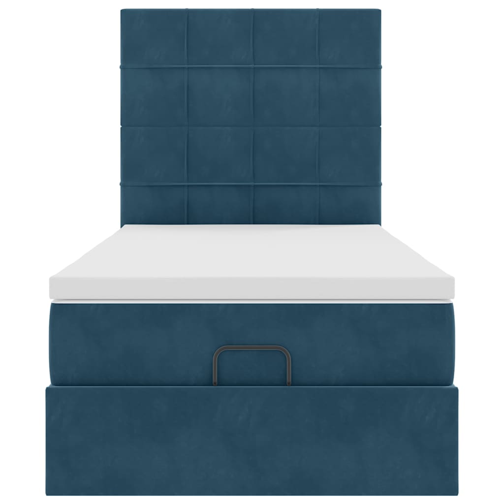 Struttura Letto Pouf con Materassi 90x200 cm in Velluto