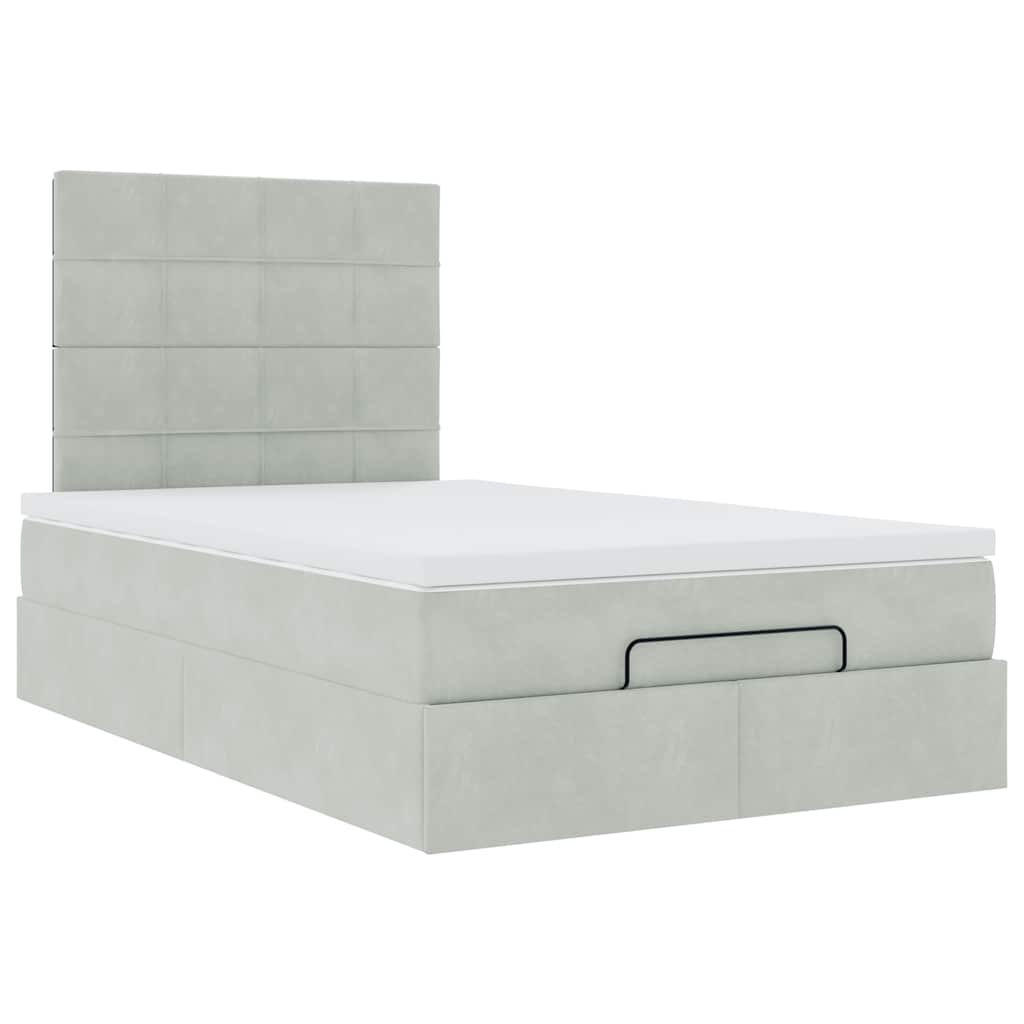 Struttura Letto Pouf con Materassi 120x190 cm Velluto | homemem39