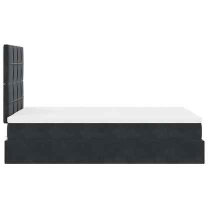 Struttura Letto Pouf con Materassi Nero 120x190 cm Velluto | homemem39