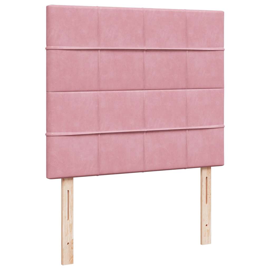 Struttura Letto Pouf con Materasso Rosa 120x200 cm Velluto