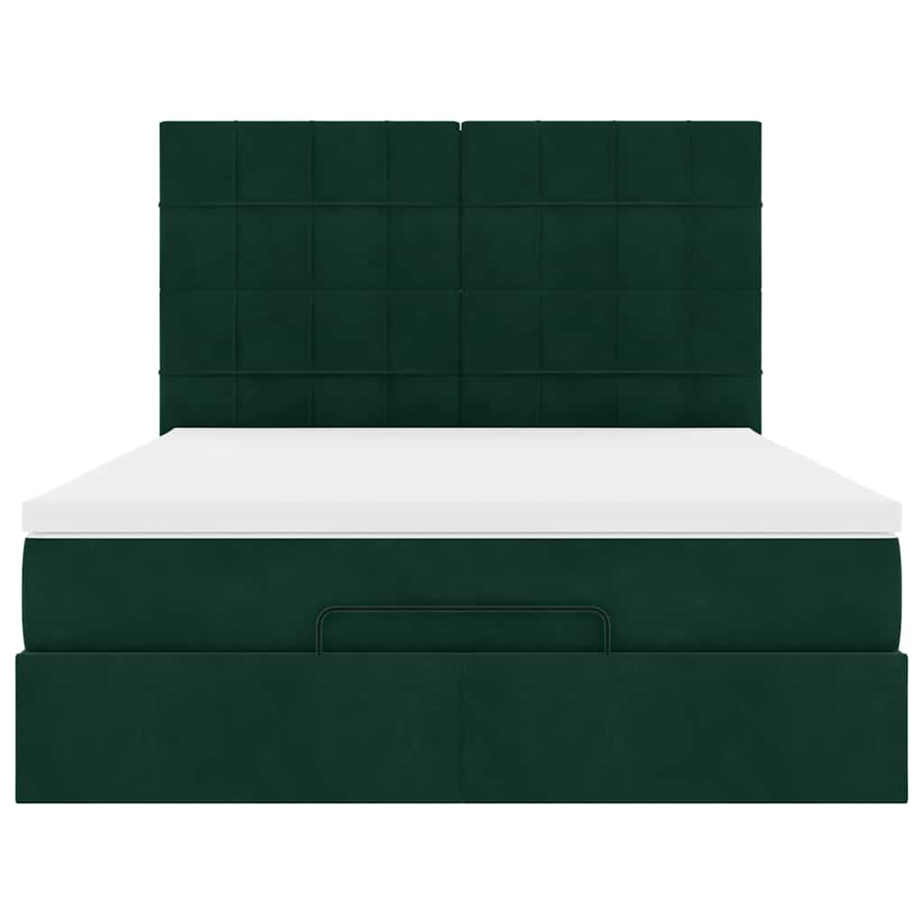 Struttura Letto Pouf con Materassi 140x190 cm in Velluto
