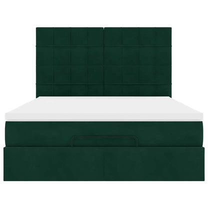 Struttura Letto Pouf con Materassi 140x190 cm in Velluto