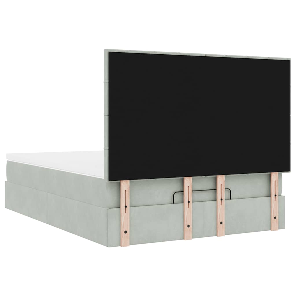 Struttura Letto Pouf con Materassi 140x200 cm in Velluto - homemem39