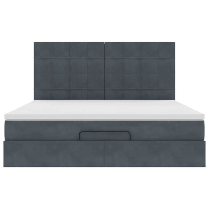 Struttura Letto Pouf con Materassi 160x200 cm in Velluto