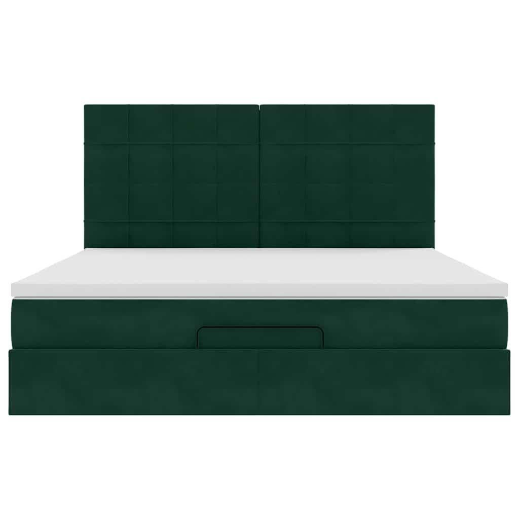 Struttura Letto Pouf con Materassi 160x200 cm Velluto