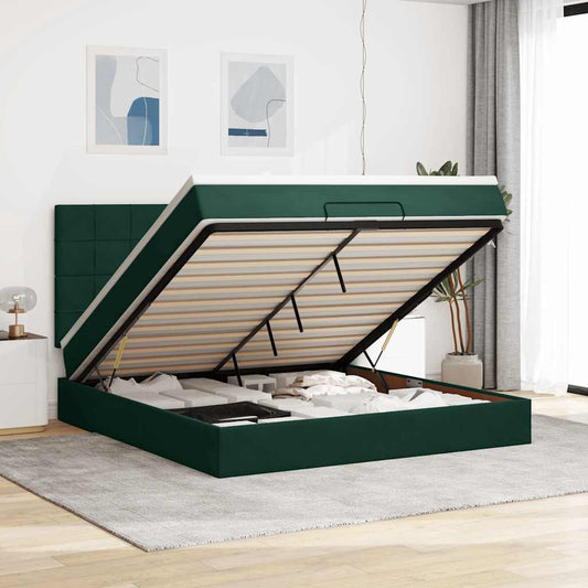 Struttura Letto Pouf con Materassi 160x200 cm Velluto