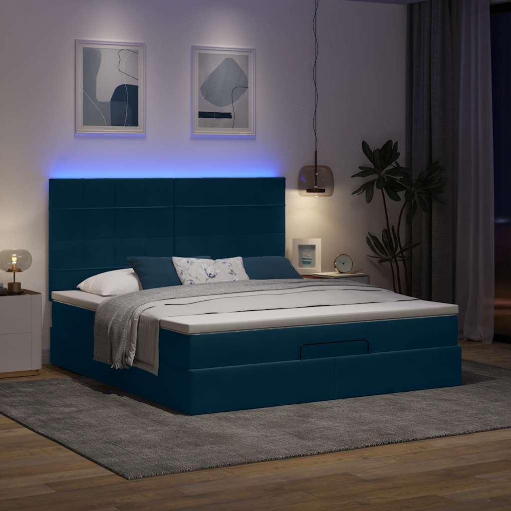 Struttura Letto Pouf con Materassi 160x200 cm Velluto | homemem39