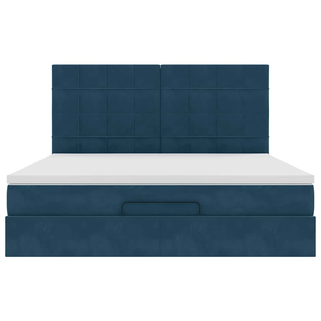Struttura Letto Pouf con Materassi 160x200 cm Velluto | homemem39