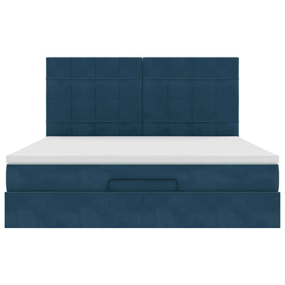 Struttura Letto Pouf con Materassi 160x200 cm Velluto