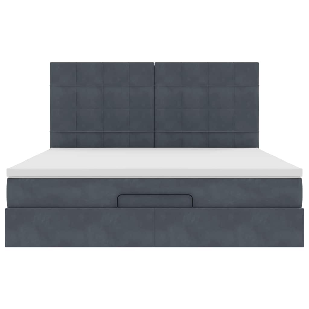 Struttura Letto Pouf con Materassi 180x200 cm Velluto