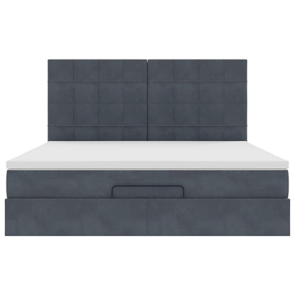 Struttura Letto Pouf con Materassi 180x200 cm Velluto