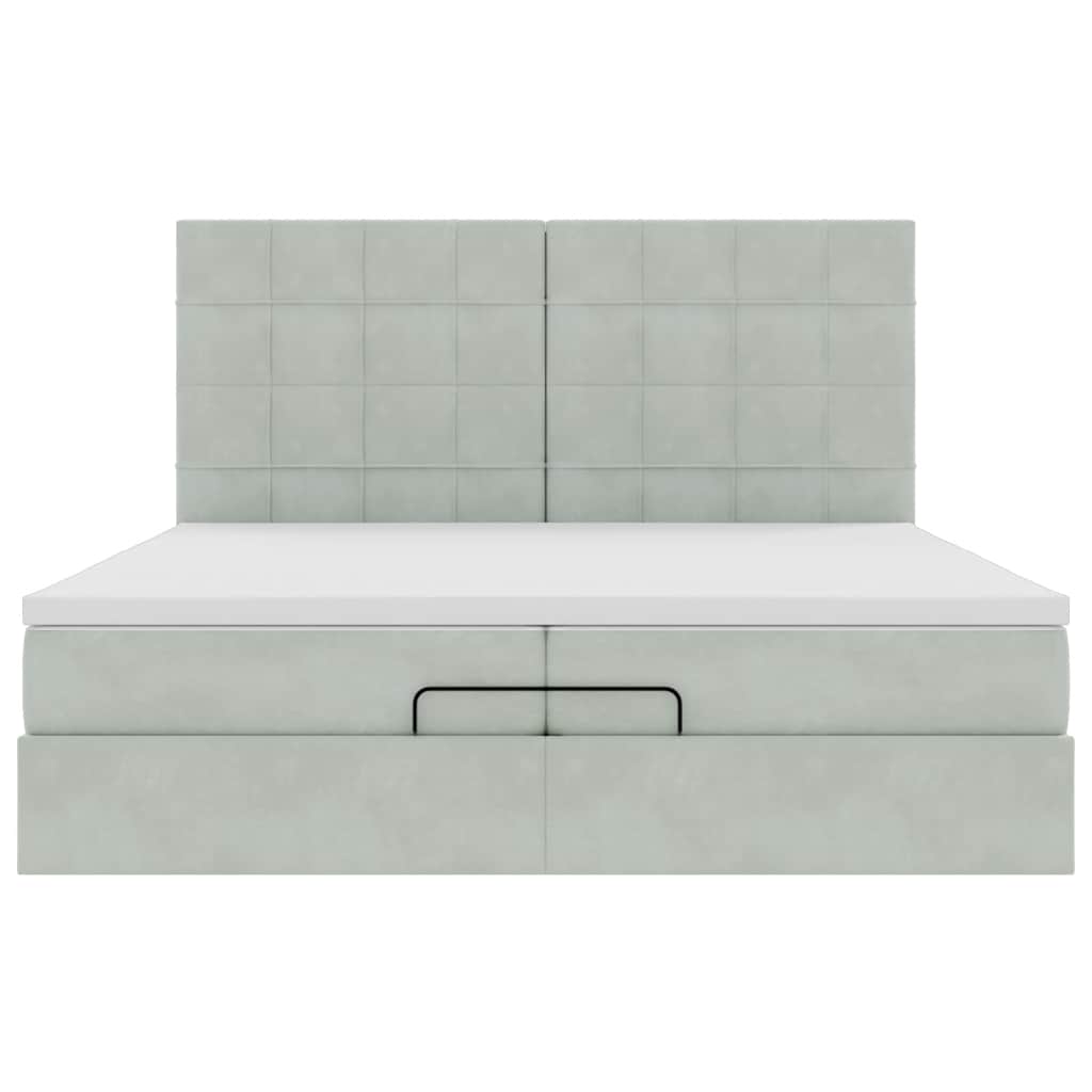 Struttura Letto Pouf con Materassi 200x200 cm Velluto