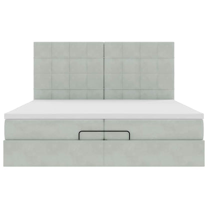 Struttura Letto Pouf con Materassi 200x200 cm Velluto