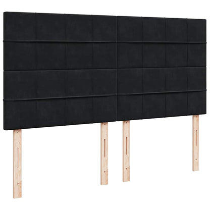 Struttura Letto Pouf con Materassi Nero 200x200 cm Velluto | homemem39