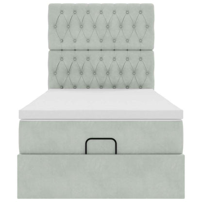 Struttura Letto Pouf con Materassi 80x200 cm in Velluto | homemem39