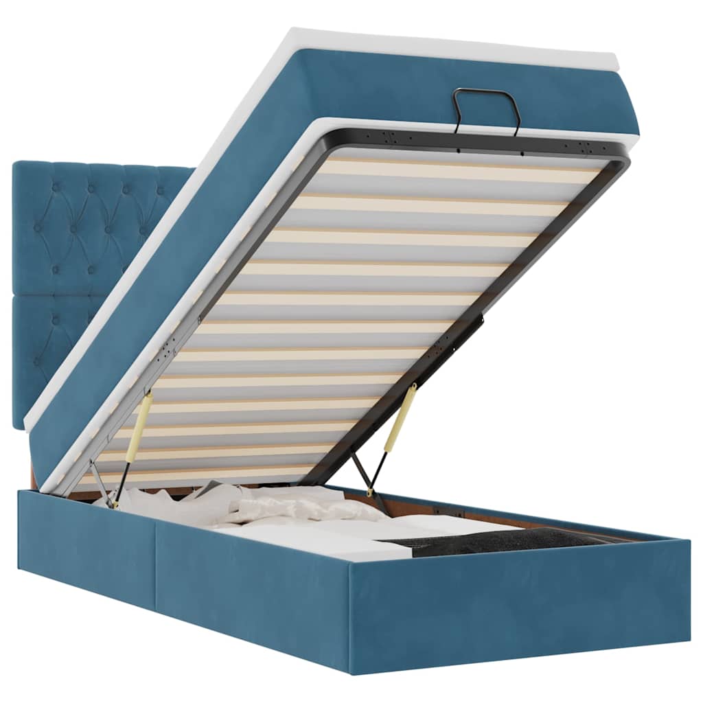 Struttura Letto Pouf con Materassi 80x200 cm Velluto