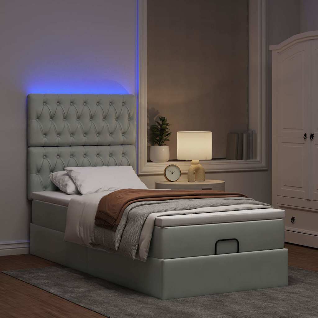 Struttura Letto Pouf con Materassi 90x190 cm in Velluto | homemem39